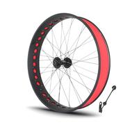 Set Ruote Bici Da 26 Pollici X 4.0/4.9'' Fat Ruote Anteriori E Posteriori Cuscinetto 36 Fori Mozzo Cassetta Cerchio Lega Di Alluminio Freno A Disco QR 135/190 Mm For 7-12 Velocità(Red A,Front)