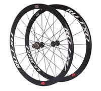 Set Ruote Bici Da Strada 700C * 23C-25C-28C Freni A Cerchio Sgancio Rapido Cerchi In Lega Di Alluminio Profondità 40 Mm Cerchio 8-11 Velocità Cerchi Anteriori E Posteriori Bici(Black Hub)