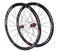 Set Ruote Bici Da Strada 700C * 23C-25C-28C Freni A Cerchio Sgancio Rapido Cerchi In Lega Di Alluminio Profondità 40 Mm Cerchio 8-11 Velocità Cerchi Anteriori E Posteriori Bici(Red Hub)