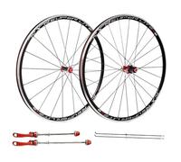 Set Ruote Bici Da Strada Ruota For Bici Da Corsa 700C, Cerchio In Lega A Doppia Parete, 20 Fori Nella Parte Anteriore, 24 Fori Nella Parte Posteriore, Compatibile Con Cassetta 7-11 Velocità(Red Hub)