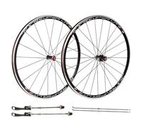 Set Ruote Bici Da Strada Ruota For Bici Da Corsa 700C, Cerchio In Lega A Doppia Parete, 20 Fori Nella Parte Anteriore, 24 Fori Nella Parte Posteriore, Compatibile Con Cassetta 7-11 Velocità(Black Hub)