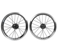 Set Ruote Bici Da Strada Set Di Ruote For Bicicletta Da 14/16 Pollici, Cerchio In Lega A Doppia Parete, Freno A V, Ruota A Sgancio Rapido, Mozzo 9T A Velocità Singola, 20 Fori(Schwarz,14")