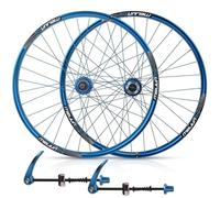 Set Ruote Bici Da Strada Set Di Ruote For Mountain Bike Da 26 Pollici, Freni A Disco, 32 Fori, Pneumatico 26"x1.35-2.35c, Supporto Volano A Cassetta 7/8/9/10 Velocità(Blue)