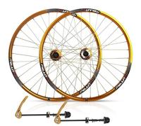 Set Ruote Bici Da Strada Set Di Ruote For Mountain Bike Da 26 Pollici, Freni A Disco, 32 Fori, Pneumatico 26"x1.35-2.35c, Supporto Volano A Cassetta 7/8/9/10 Velocità(Gold)