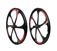 Set Ruote Per Bici MTB 26 Pollici 6 Razze Ruota Anteriore Del Cerchione Posteriore Della Bicicletta Set Ruote Per Mountain Bike Freno A Disco Bianco Per Cassetta 7 8 9 10 Velocità ( Color : Schwarz )