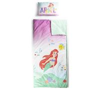 Set Sacco a Pelo e Cuscino Disney La Sirenetta - Comodo Sacco Nanna da Viaggio con Manico, Ideale per Gite Scolastiche e Pigiama Party