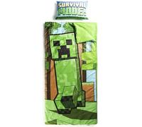 Set sacco a pelo e cuscino Minecraft Creeper - Comodo sacco nanna da viaggio con manico, ideale per gite scolastiche e pigiama party