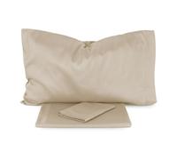 Set Sacco Copripiumino + federa, No Stiro, Colore Beige, Singolo, Tinta Unita in Microfibra, Made in Italy K418