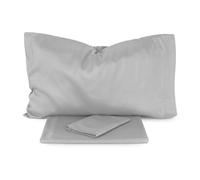 Set Sacco Copripiumino + federa, No Stiro, Colore Grigio, Una piazza e mezza, Tinta Unita in Microfibra, Made in Italy K418