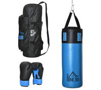 Set Sacco da Boxe da Appendere Sacco per Pugilato a 3 Strati Guantoni e Borsa di Trasporto Blu