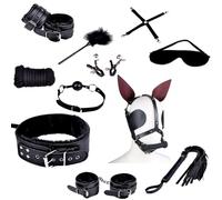 Set sadomaso maschera gag ball collare manette corda bondage croce frusta intimo