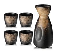 Set sake con tazza e pentola di vino - Set in porcellana per più caldo - 1 pentola per sake 4 bicchieri per sake (B1)