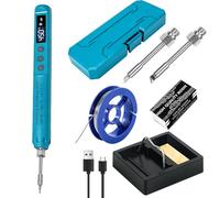 Set Saldatore a Batteria Set Saldatore Con Lcd E 3 Punte di Saldatura, Saldatore Batteria Usb, Temperatura Regolabile 200℃-450℃, Ricaricabile Usb Saldatore Senza Fili Per Riparazione Della Saldatura