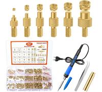 Set Saldatore Stagno Display LED 308 Pezzi, Kit Punte Saldatura Filettatura Fusione Ottone Temperatura Regolabile 90W, con Inserti Filettati Caldo M2 M2,5 M3 M4 M5 M6, per Inserti Stampa 3d e Plastica