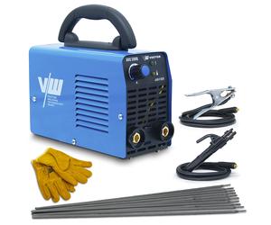 SET saldatrice ad elettrodo 200A, guanti da lavoro, elettrodi | ARC 200G VECTOR