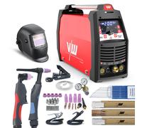 Set:Saldatrice TIG AC/DC 200A+taglierina al plasma 50A, digitale con accessori
