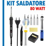 SET SALDATURA A STAGNO 80W DIGITALE LCD SALDATORE REGOLABILE KIT PROFESSIONALE