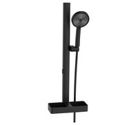 Set saliscendi con doccia monogetto con portasapone (70,5cm) ZENO Nero opaco SA