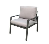 Cosma Set Completo per Salotto Esterno in Alluminio Composto da tavolino Divano e poltrone con Cuscini Colore Taupe MOD. Helsinki