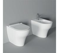 Set sanitari a terra filomuro senza brida con coprivaso MODELLO unica di Alice