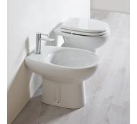 Set Sanitari Bagno a Terra Coppia Completo con Coprivaso Bidet e Wc 51x37xH39 cm