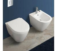 Set sanitari sospesi rimless Resort con Wc Bidet e Copriwater ultraslim rallenty