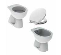 SET SANITARI VASO E BIDET GEBERIT COLIBRI' A PAVIMENTO CON COPRIVASO UNIVERSALE