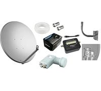 SET SAT :PARABOLA CM 80+LNB 4 USCITE + 20 METRI DI CAVO + SPINOTTI