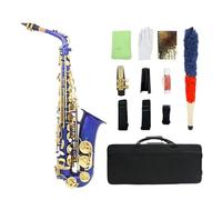 Set Sax Corpo In Ottone Per Sassofono Contralto Mib Con Custodia Accessorio Per Sassofono Strumenti A Fiato Professionali (Color : Blue)