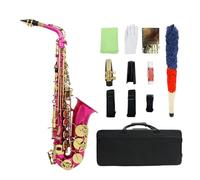 Set Sax Corpo In Ottone Per Sassofono Contralto Mib Con Custodia Accessorio Per Sassofono Strumenti A Fiato Professionali (Color : Rose)