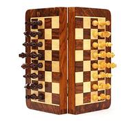 Set Scacchi Set Di Scacchi Da Viaggio Pieghevole Tavolo Gioco, Pezzi Degli Realizzati In Legno Magnetico Portatile Per Gioco Famiglia(25 * 25 * 2cm)