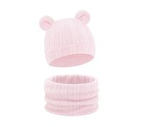 Set scaldacollo e scaldacollo in maglia calda, accessori invernali morbidi elastici per cappello e sciarpa invernali in cotone per bambini