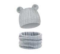 Set scaldacollo e scaldacollo in maglia calda, accessori invernali morbidi elastici per cappello e sciarpa invernali in cotone per bambini