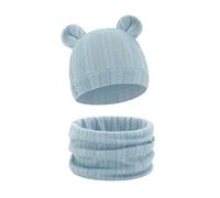 Set scaldacollo e scaldacollo in maglia calda, accessori invernali morbidi elastici per cappello e sciarpa invernali in cotone per bambini