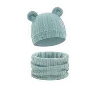 Set scaldacollo e scaldacollo in maglia calda, accessori invernali morbidi elastici per cappello e sciarpa invernali in cotone per bambini