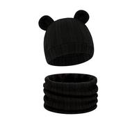 Set scaldacollo e scaldacollo in maglia calda, accessori invernali morbidi elastici per cappello e sciarpa invernali in cotone per bambini