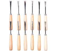 Set Scalpelli da Intaglio Legno Professionali 12 Pezzi | Acciaio e Legno, per Scultura Artigianale e Carving, Adatti a Lavorazioni su Superfici Lignee