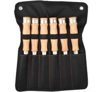 Set scalpelli for legno, costruzione Cr-V, manici in legno con estremità a martello per, intaglio, larghezza testa taglierina: 8 mm, 14 mm, 16 mm, 18 mm, 32 mm, 38 mm, set da 6 pezzi