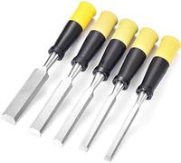 Set scalpelli for legno for incisione, utensili manuali for legno da 5 pezzi con cappuccio for intaglio del legno e carpenteria, scalpelli professionali con copertura protettiva, acciaio al cromo vana