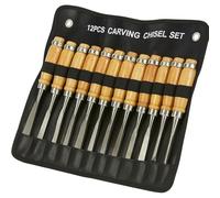 SET SCALPELLI SGORBIE PER LEGNO INTAGLIO INTARSIO SCALPELLINI 12pz CON CUSTODIA