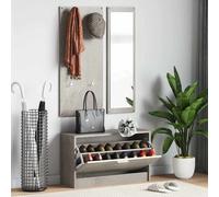 vidaXL Set scarpiere 3 in 1 Grigio cemento in legno multistrato