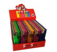 SET SCATOLA 50 PZ ACCENDINI ELETTRONICO RICARICABILI ACCENDINO COLORATI GRANDI