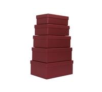 Set scatole regalo - dimensioni assortite - fantasia Burgundy - conf. 5 pezzi