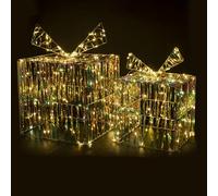 Set scatole regalo luminose, 120+100 microled, uso esterno, bianco caldo, Santa's House by Kooper
