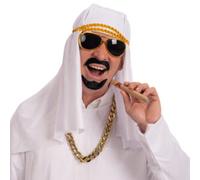 Set sceicco (occhiali, cappello, collana, sigaro) su cartoncino