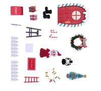 Set Scene Scalabili Per Case Delle Bambole Natale Con Porta Arcobaleno Rosso Verde Robusto Design In Legno E Plastica Attività Familiari Bambini Decorazioni Modulari Le Decorazioni