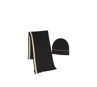 BOSS Cappello e sciarpa con dettagli a righe in confezione regalo - Style Henzo_SET, 50551072 Nero pz.