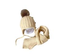 Set sciarpe per cappelli invernali alla in stile coreano per bambini 2-4 anni Pullover lavorato a maglia caldo cravatte Accessori per attività all ' aperto Set sciarpe per bambini