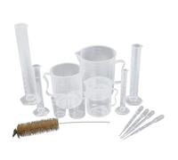 Set Science Lab con cilindri da 10 ml, 25 ml, 50 ml, 100 ml, 50 ml, 100 ml, 250 ml, 500 ml, 1000 ml e pipette contagocce progetto scientifico