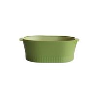 Set scolapasta 2 in 1, bacinella di scarico a doppio strato Set scolapasta in plastica Lavaggio di frutta e verdura Cestello scolapiatti per insalata di pasta Pulizia delle bacche (Green Large)
